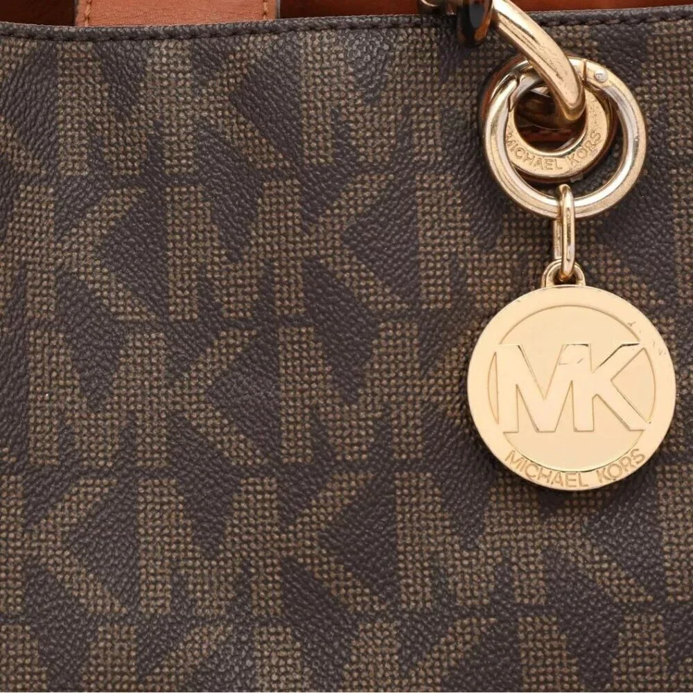 Michael Michael Kors Signature Coated Canvas Medium Cynthia Tote Designer Bag